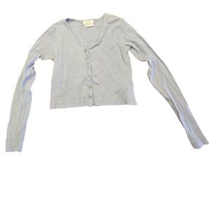 Urban nation baby‎ t ribbed small blue long sleeve crop Y2k 100%cotton